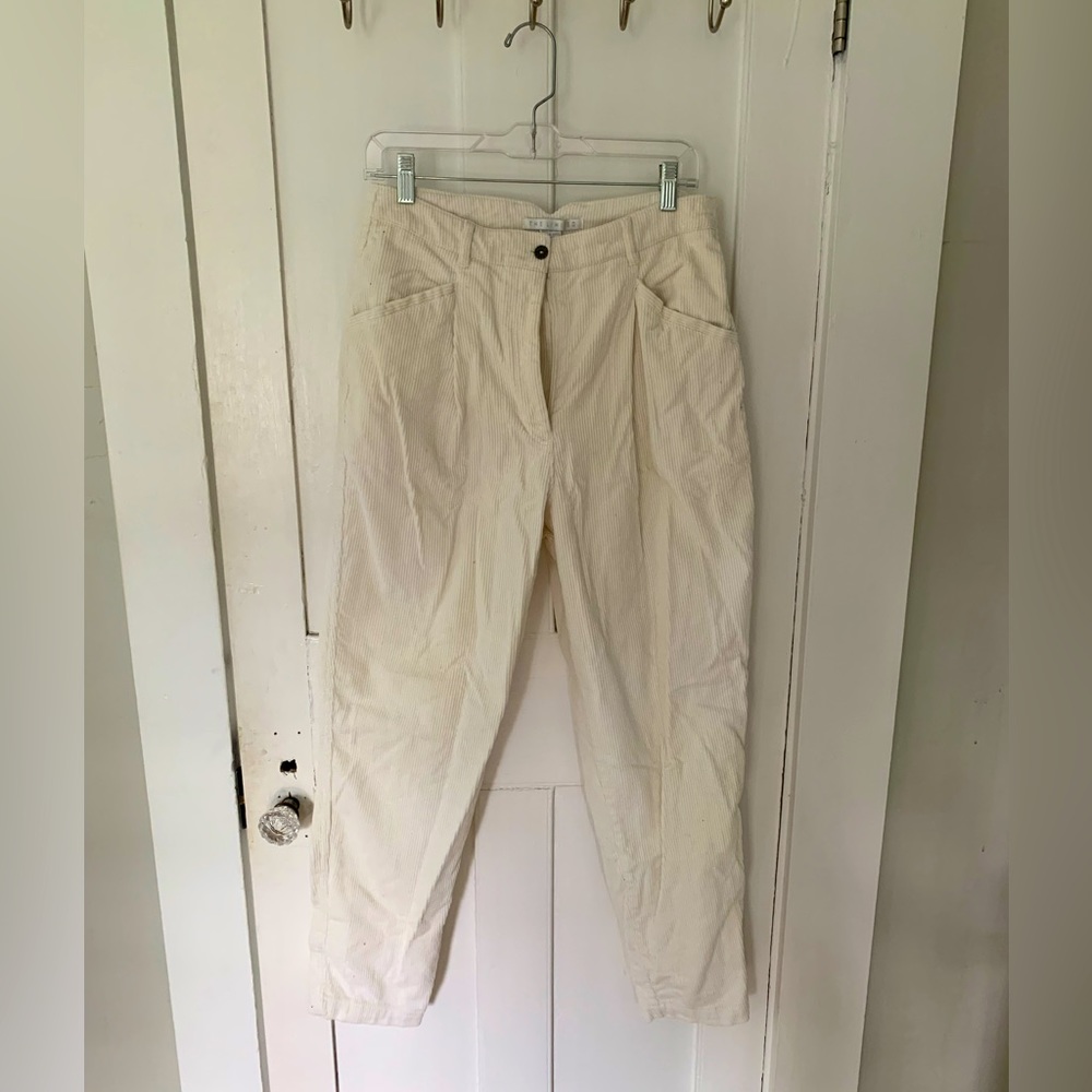 Vintage The Limited White Pleated Courderoy